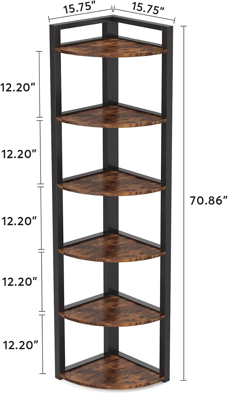 Tribesigns 6 Tier Corner Shelf - Home Office Bookshelves 评论和价格