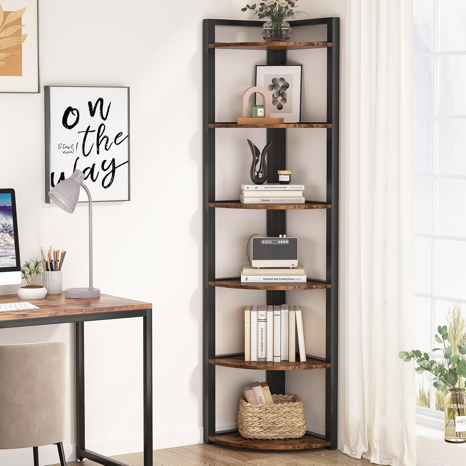 Tribesigns 6 Tier Corner Shelf - Home Office Bookshelves 评论和价格