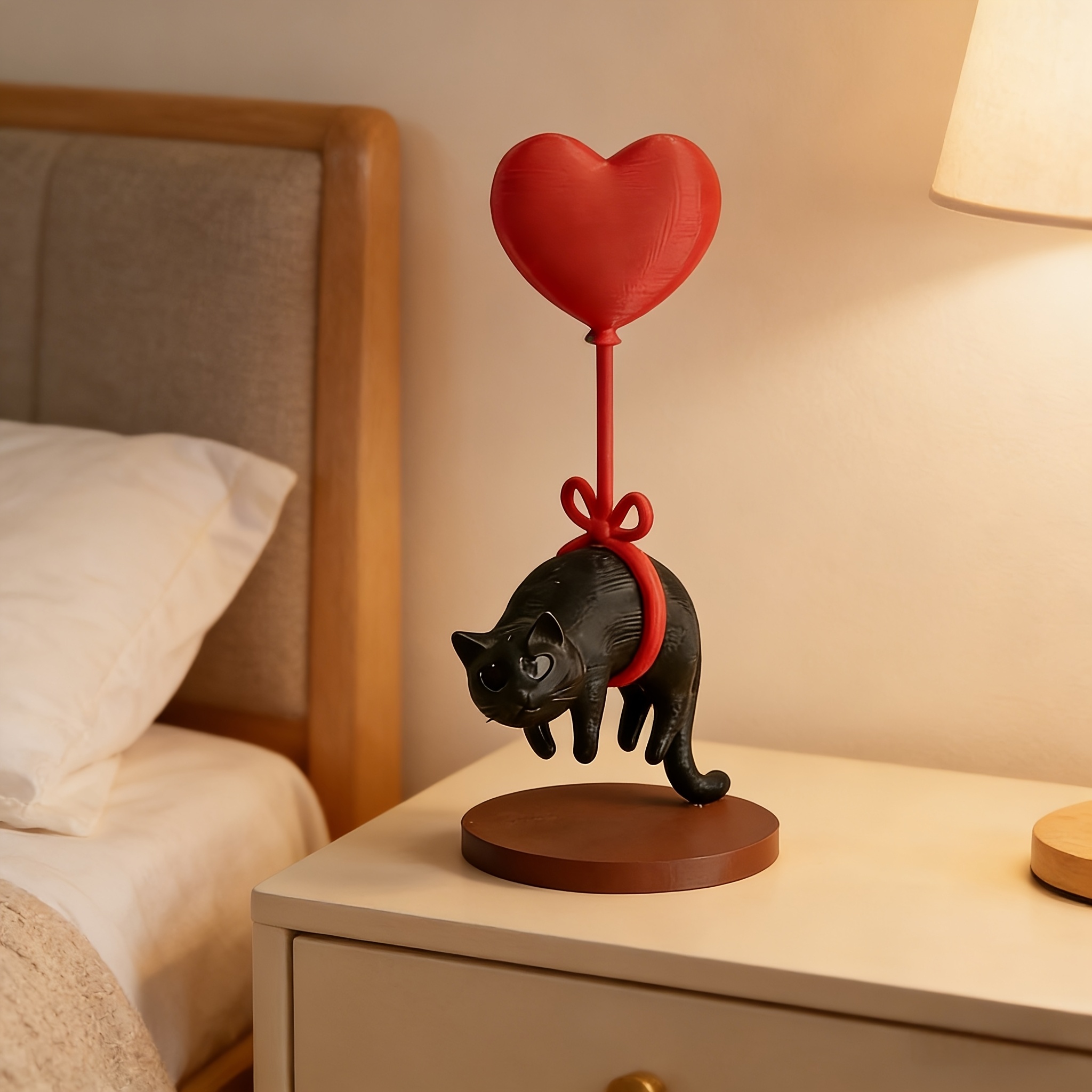 Floating Cat w/ Heart Balloon  - Home Office Bookshelves 评论和价格