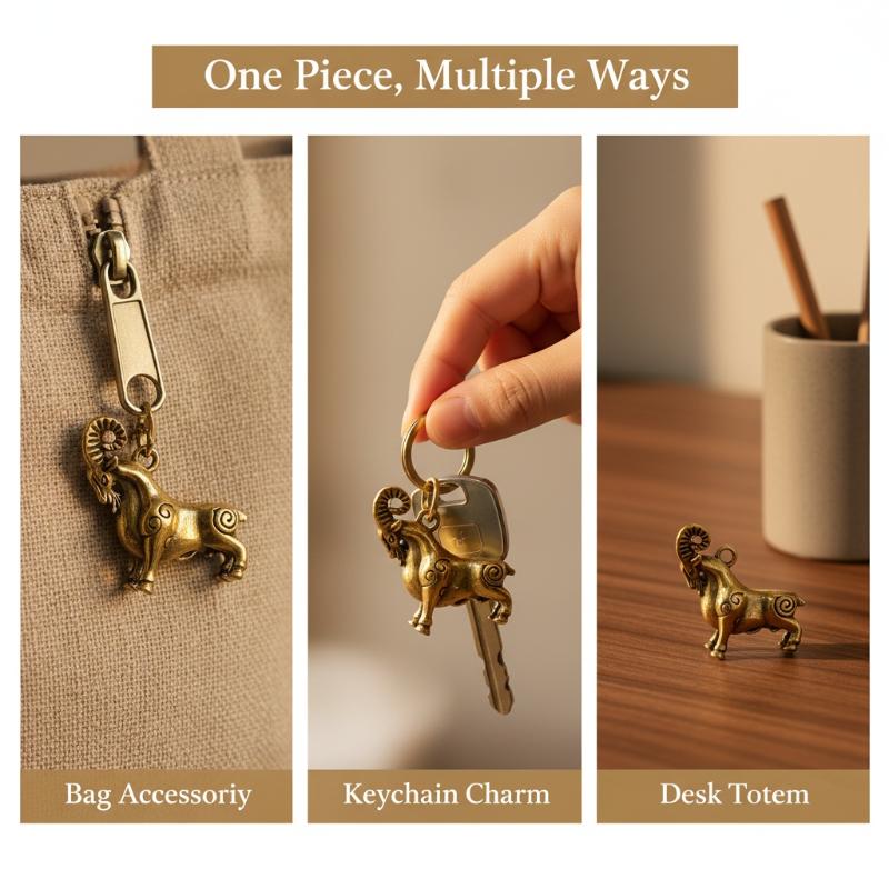 Retro Brass Sheep Pendant Orna - Home Office Bookshelves 评论和价格