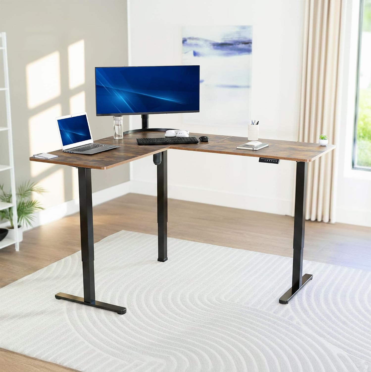 Rustic Vintage Brown 63 x 55 i - Standing Desk Electric 评论和价格