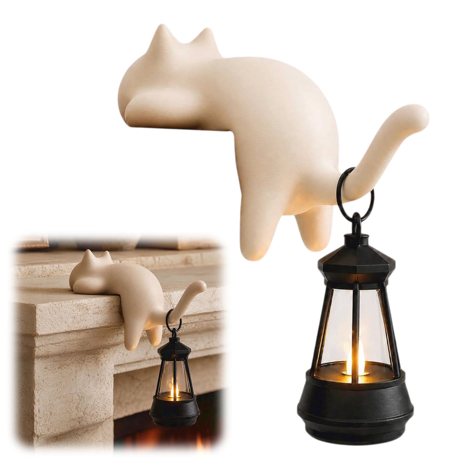 Cat Shaped Lantern Lamp 3D Pri - Home Office Bookshelves 评论和价格