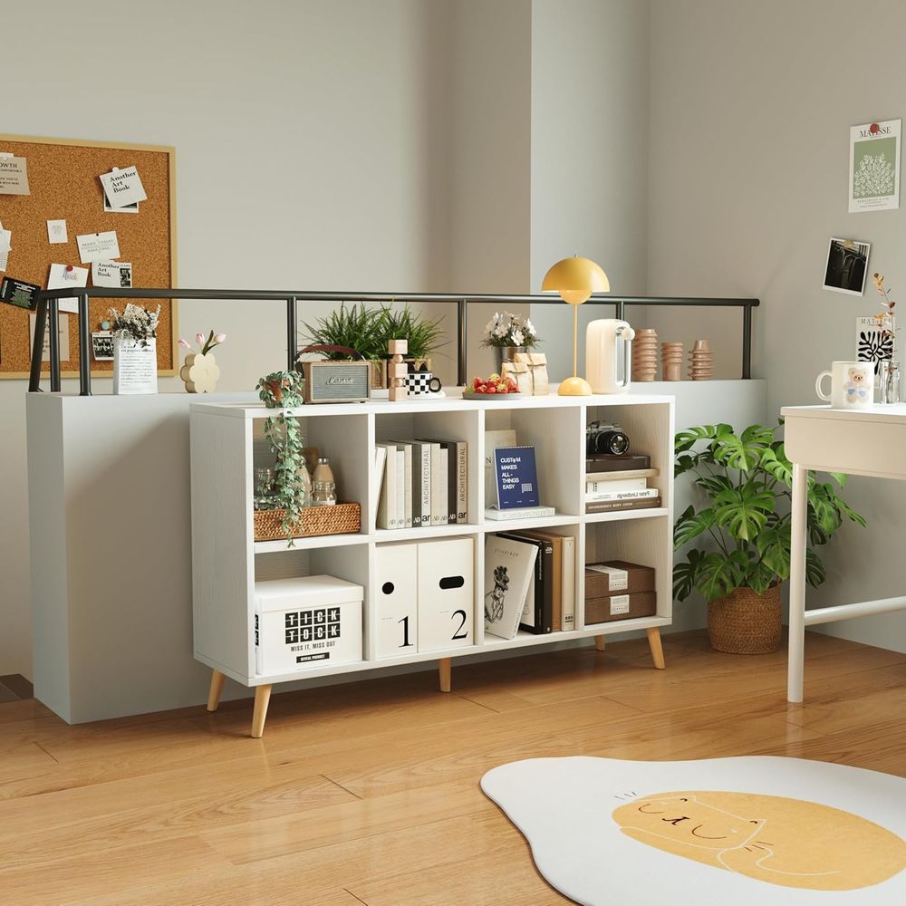 2 Tier Wooden Bookshelf with L - Home Office Bookshelves 评论和价格