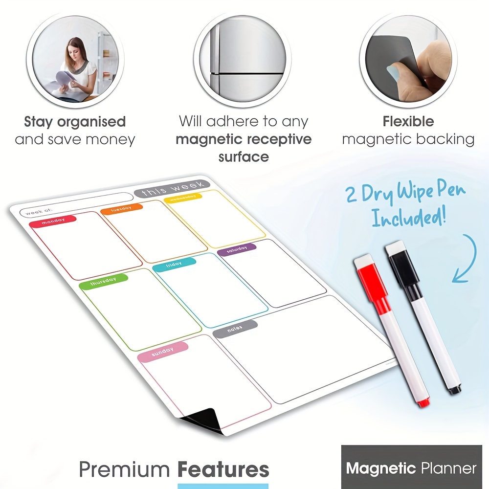 A4 Magnetic Weekly Planner, Er - Magnetic Calendar Board 评论和价格