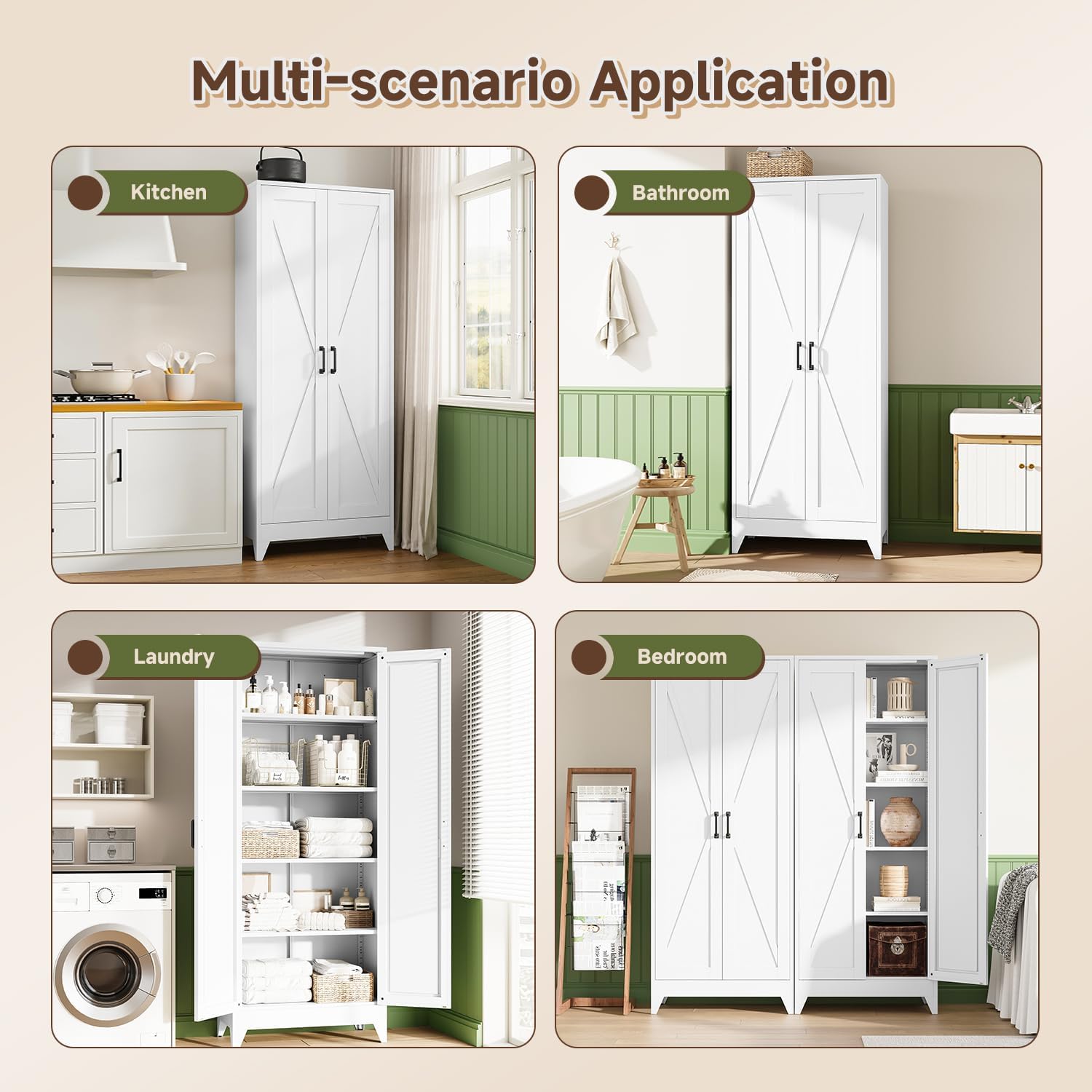 Tall Metal Storage Cabinet, Fr - Home Office For Two 评论和价格