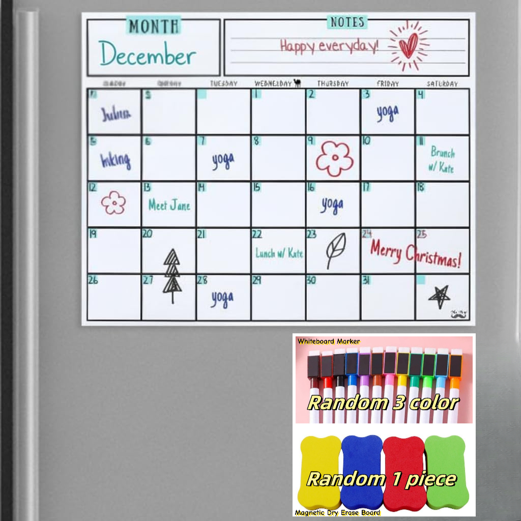 Magnetic Dry Erase Calendar, 1 - Magnetic Calendar Board 评论和价格
