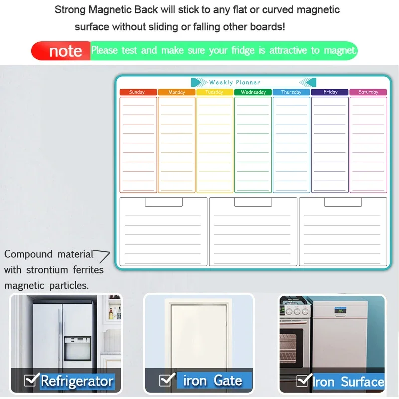 A3 Size Magnetic Weekly &month - Magnetic Calendar Board 评论和价格