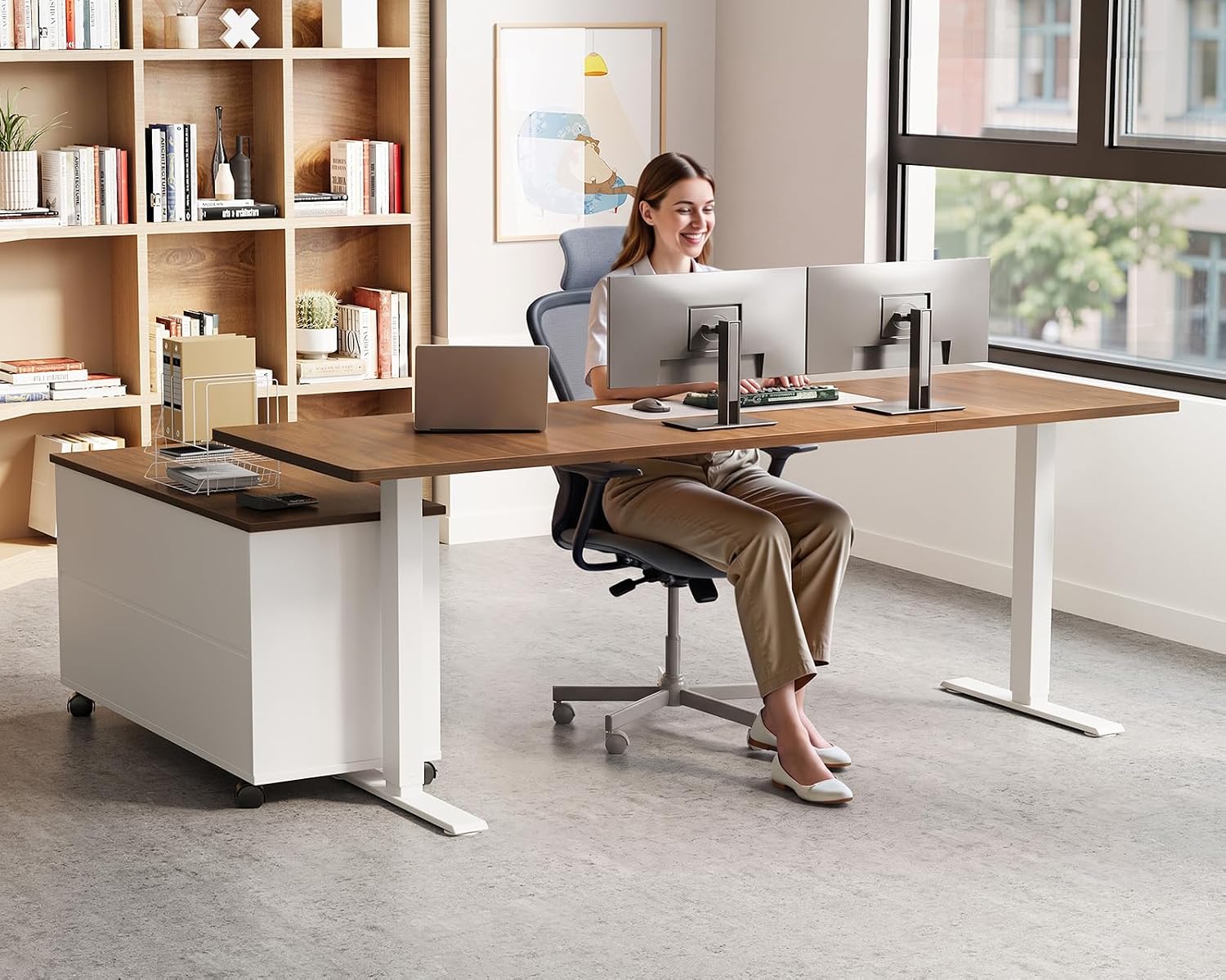 L Shaped Electric Standing Des - Standing Desk Electric 评论和价格