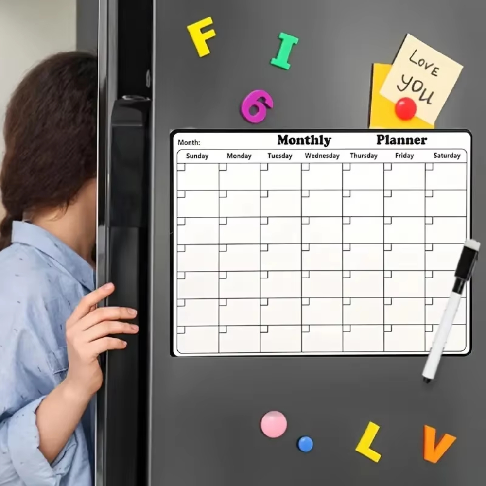 Magnetic Reusable Refrigerator - Magnetic Calendar Board 评论和价格