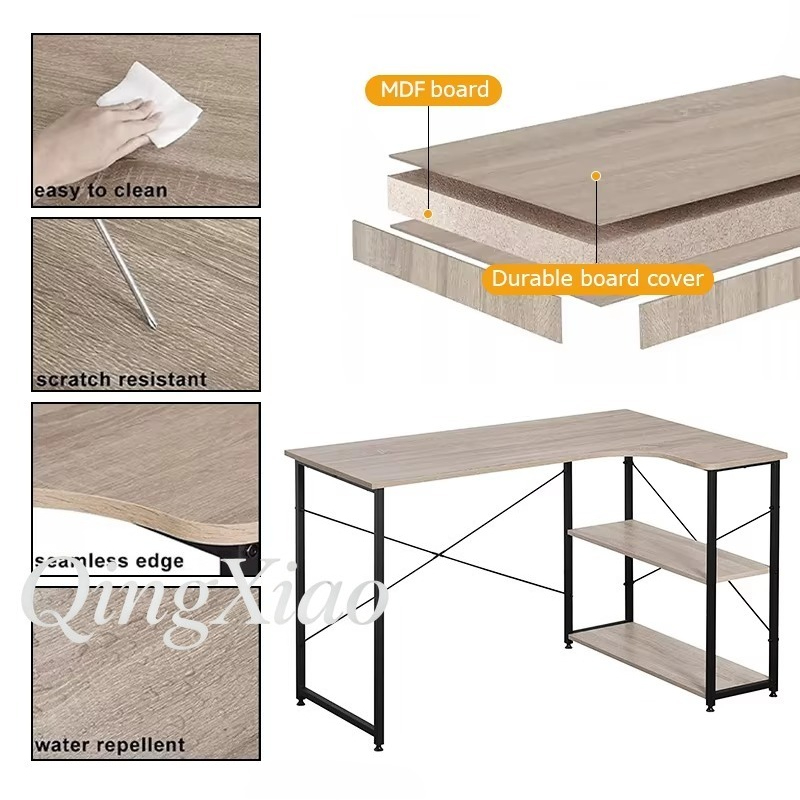 L Shaped Corner Desk With Book - Home Office Bookshelves 评论和价格