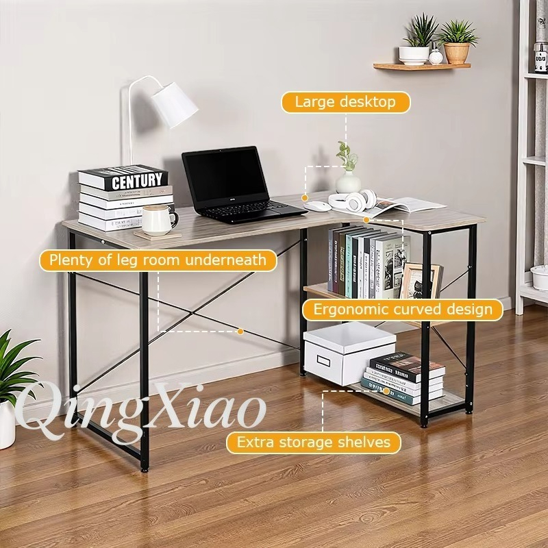 L Shaped Corner Desk With Book - Home Office Bookshelves 评论和价格