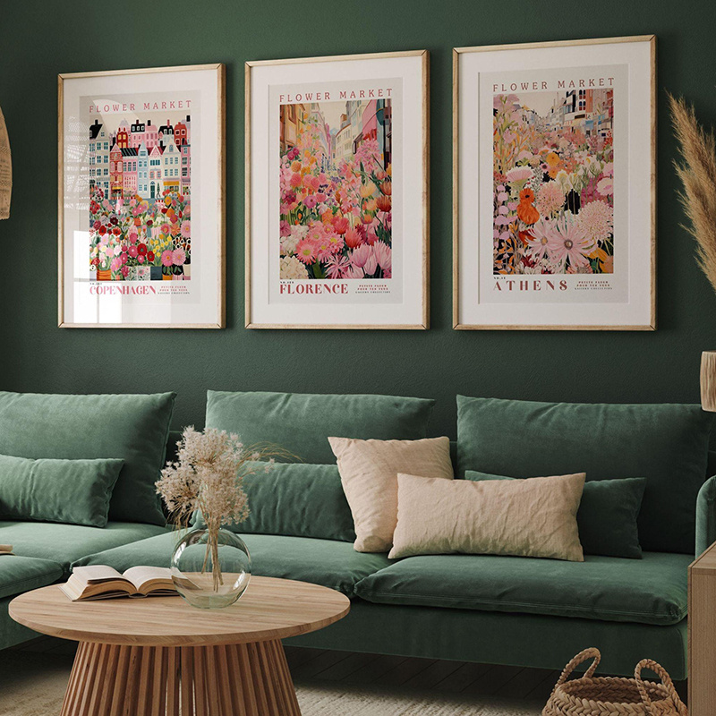 3pcs Modern Flower Market Canv - Home Office Marketing 评论和价格