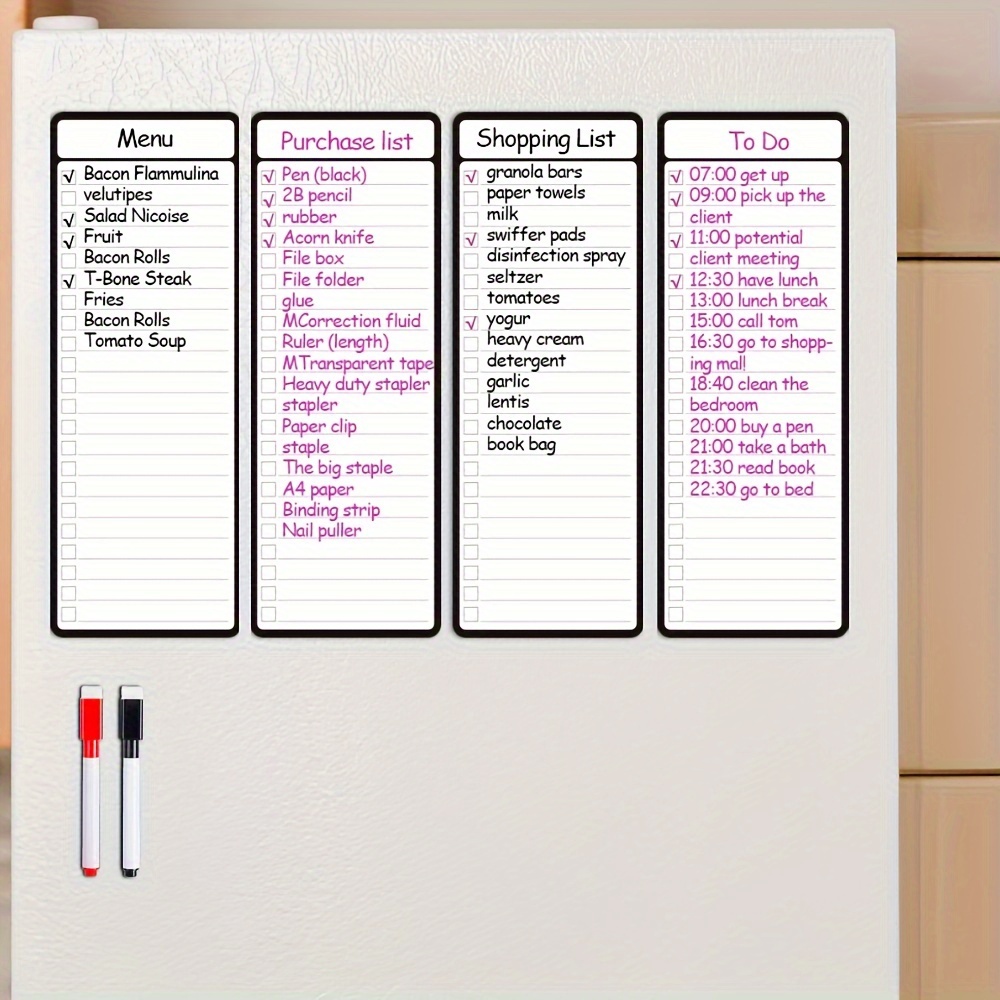 4pcs Magnetic Dry Erase List B - Magnetic Calendar Board 评论和价格