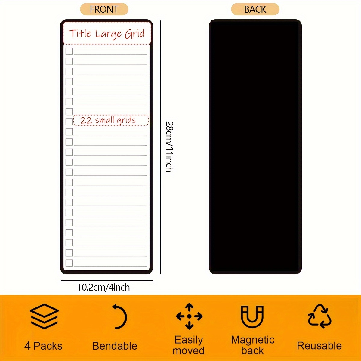4pcs Magnetic Dry Erase List B - Magnetic Calendar Board 评论和价格