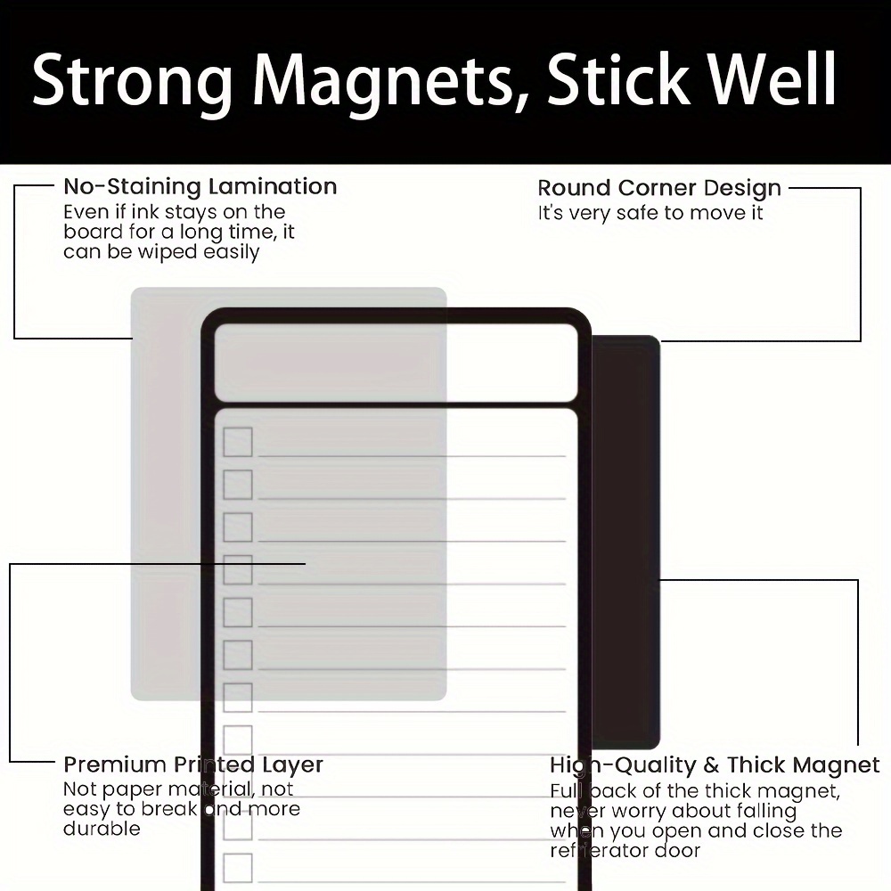4pcs Magnetic Dry Erase List B - Magnetic Calendar Board 评论和价格