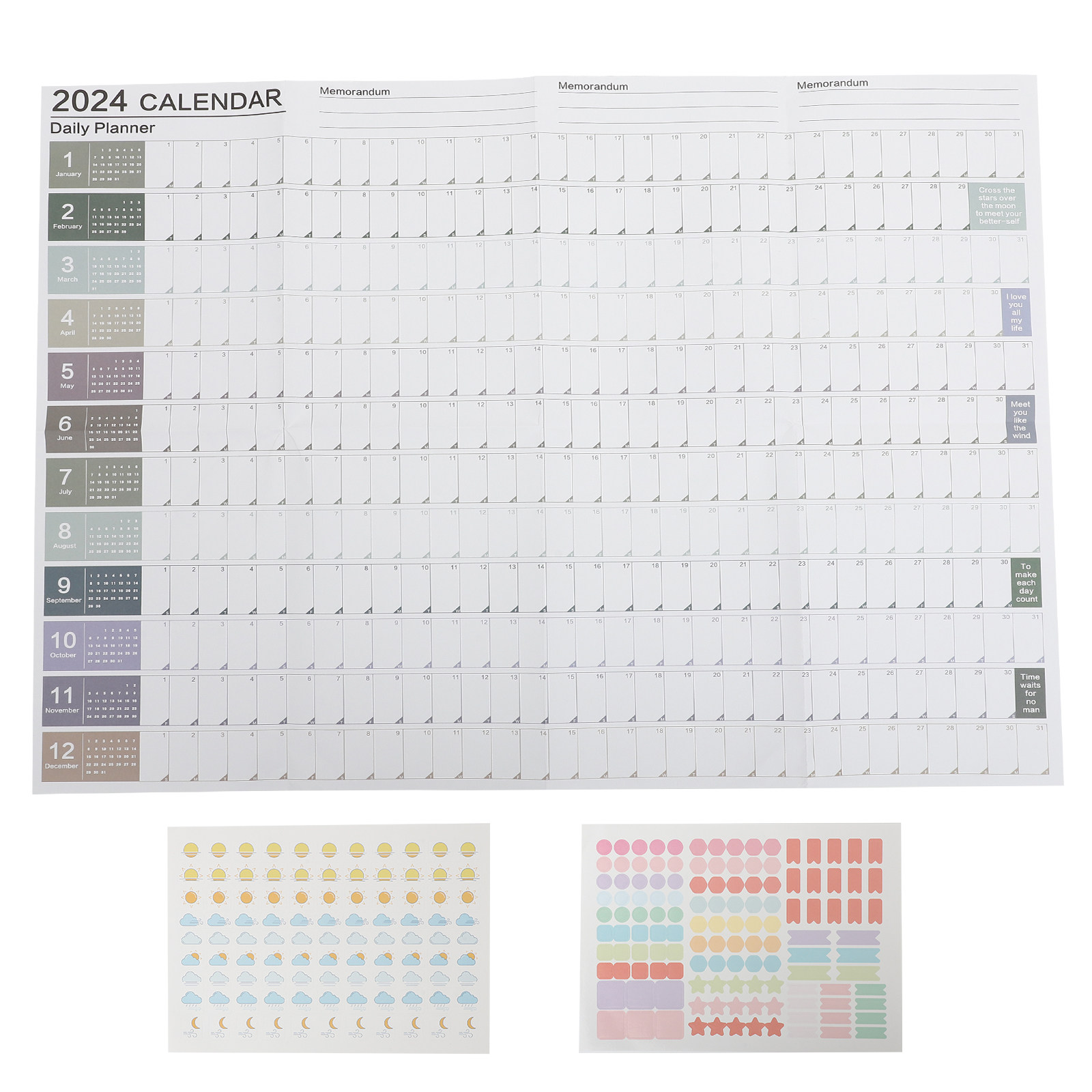 1Set Yearly Wall Hanging Calen - Home Office 2024 评论和价格