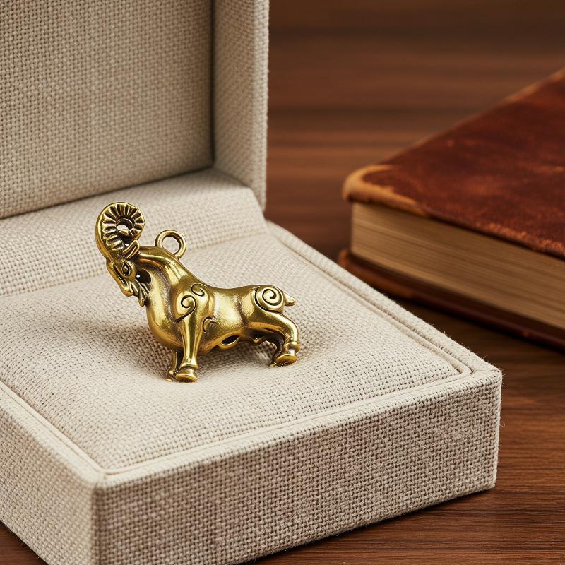 Retro Brass Sheep Pendant Orna - Home Office Bookshelves 评论和价格