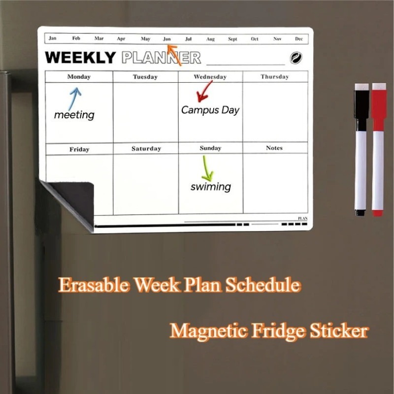 Erasable Week Plan Schedule Ca - Magnetic Calendar Board 评论和价格