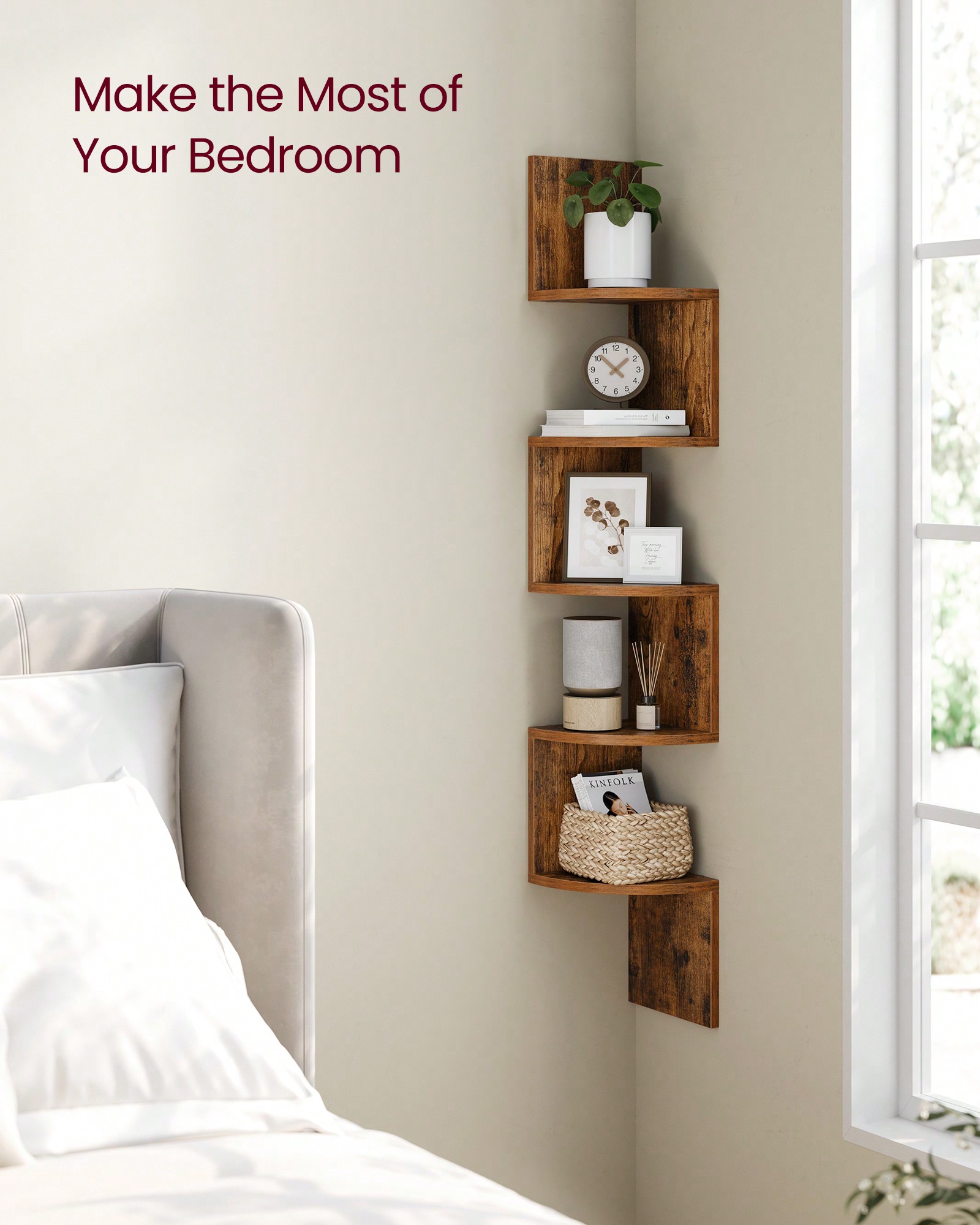 Corner Floating Shelf 5 Tier,  - Home Office Bookshelves 评论和价格