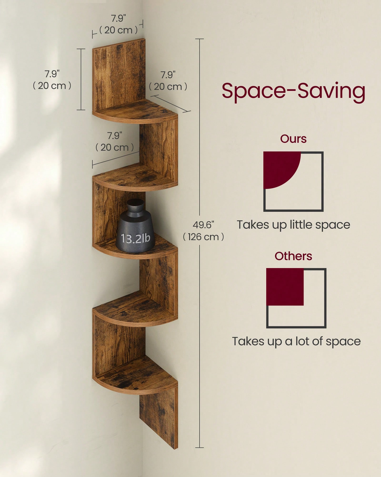 Corner Floating Shelf 5 Tier,  - Home Office Bookshelves 评论和价格
