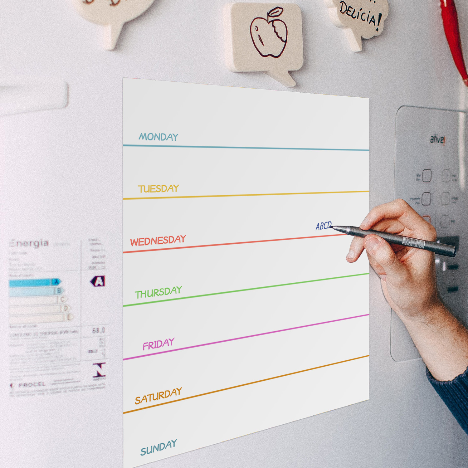 Magnetic Weekly Planner Fridge - Magnetic Calendar Board 评论和价格