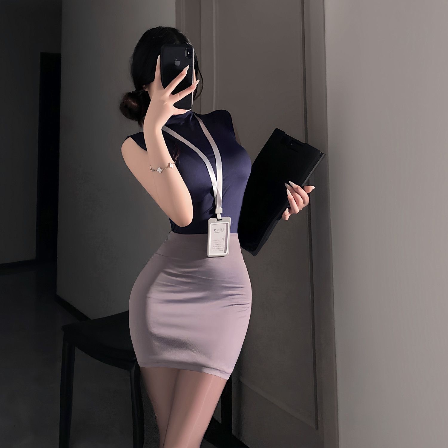 Sweet Skirts Set OL Sexy Pure  - Home Office For Two 评论和价格